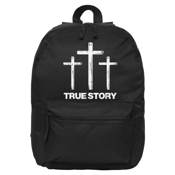 True Easter Story Cross Resurrection Religious 16 in Basic Backpack