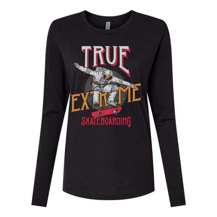 True Extreme Skateboarding Womens Cotton Relaxed Long Sleeve T-Shirt