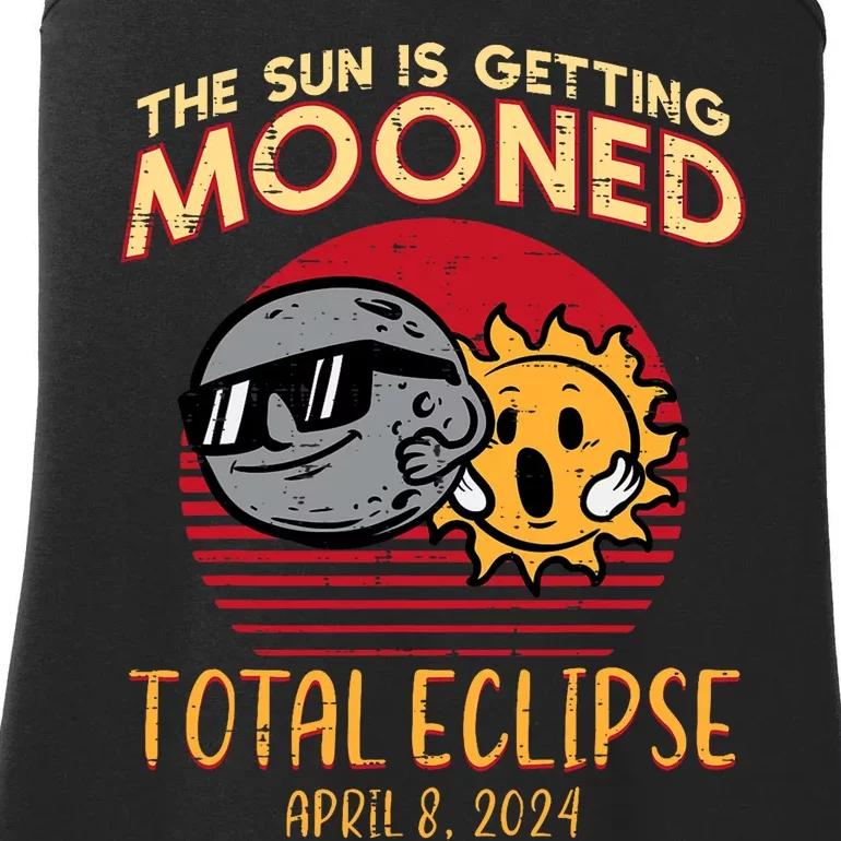 Total Eclipse Sun Getting Mooned April 8 2024 Ladies Essential Tank