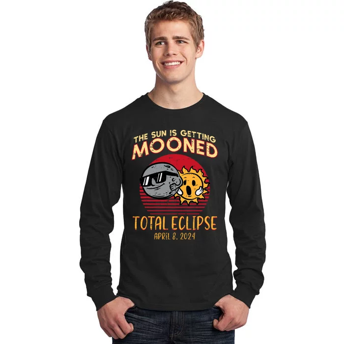 Total Eclipse Sun Getting Mooned April 8 2024 Tall Long Sleeve T-Shirt