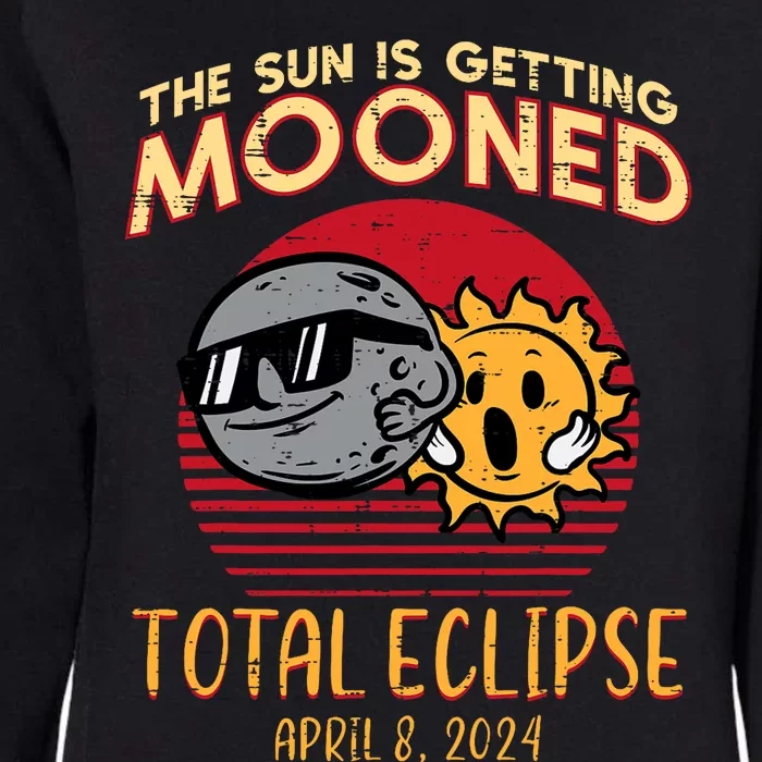 Total Eclipse Sun Getting Mooned April 8 2024 Womens California Wash Sweatshirt