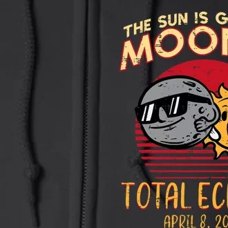 Total Eclipse Sun Getting Mooned April 8 2024 Full Zip Hoodie