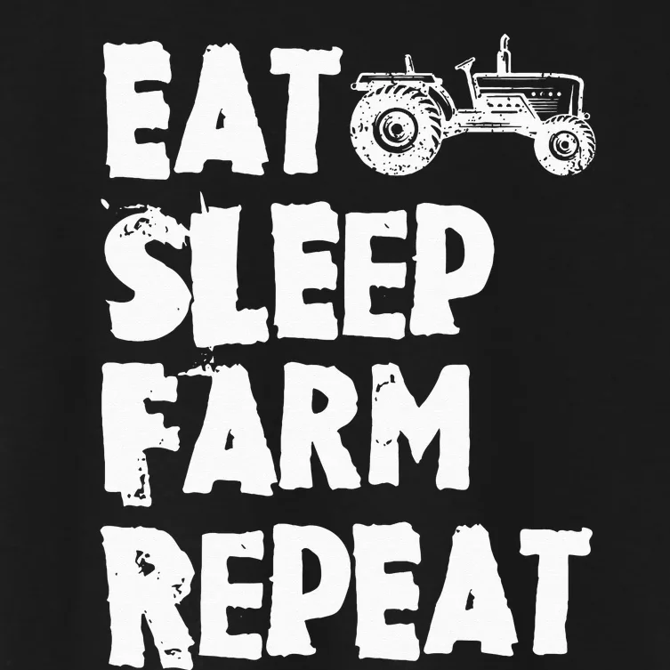 Tractor Eat sleep Farm Repeat Country Side Agriculture Women's Crop Top Tee