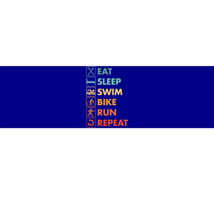 Triathlon Eat Sleep Swim Bike Run Repeat Cute Gift Bumper Sticker