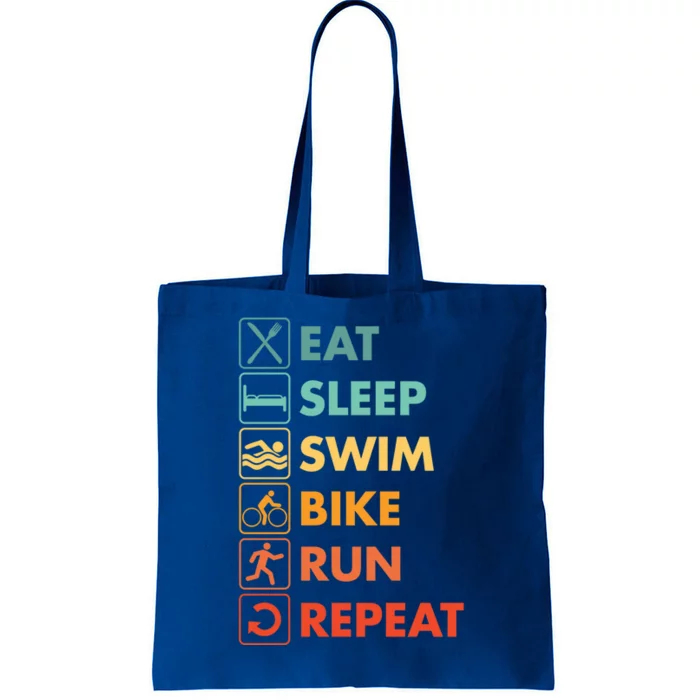 Triathlon Eat Sleep Swim Bike Run Repeat Cute Gift Tote Bag