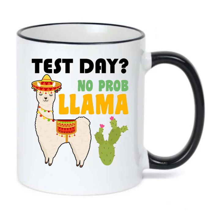 Test Day? No Prob Llama Cactus Black Color Changing Mug