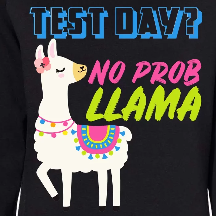 Test Day? No Probllama Womens California Wash Sweatshirt