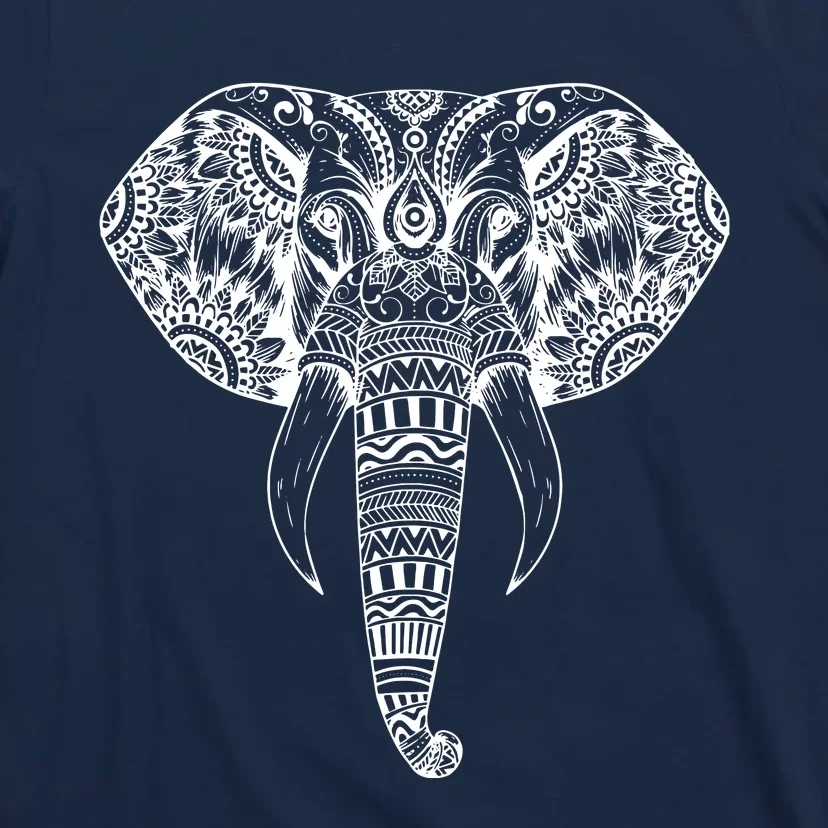 Trendy Elephant Tribal Indian Elephant Mandala Tribal Art T-Shirt