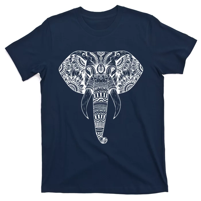 Trendy Elephant Tribal Indian Elephant Mandala Tribal Art T-Shirt