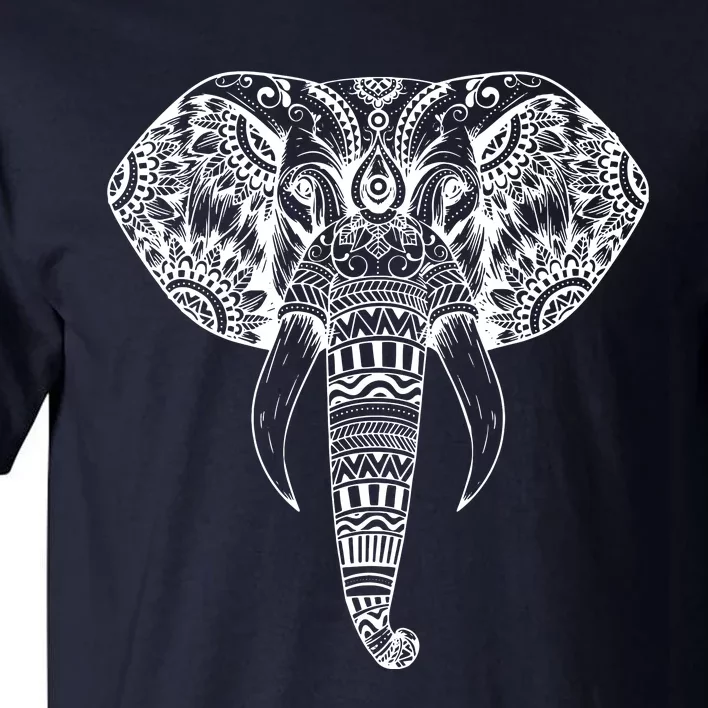 Trendy Elephant Tribal Indian Elephant Mandala Tribal Art Tall T-Shirt