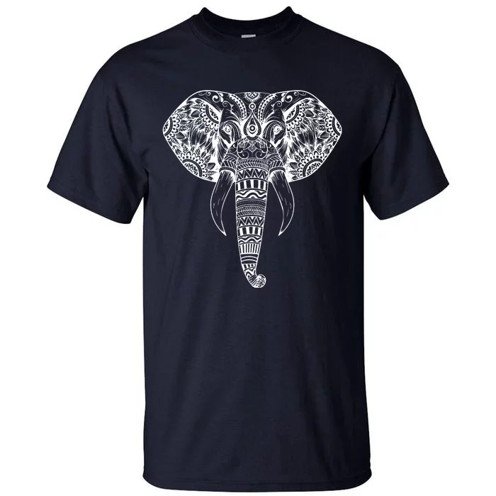 Trendy Elephant Tribal Indian Elephant Mandala Tribal Art Tall T-Shirt