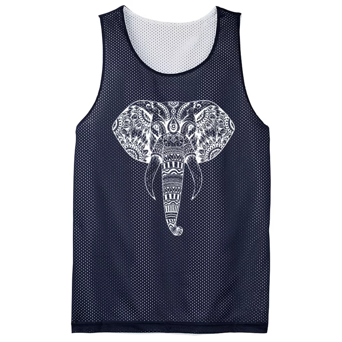 Trendy Elephant Tribal Indian Elephant Mandala Tribal Art Mesh Reversible Basketball Jersey Tank