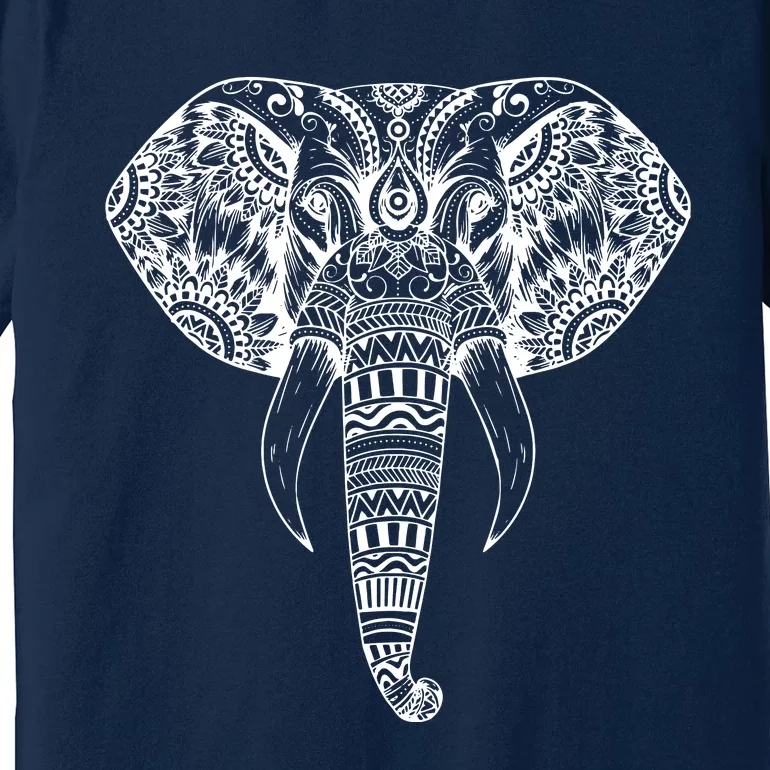 Trendy Elephant Tribal Indian Elephant Mandala Tribal Art Premium T-Shirt