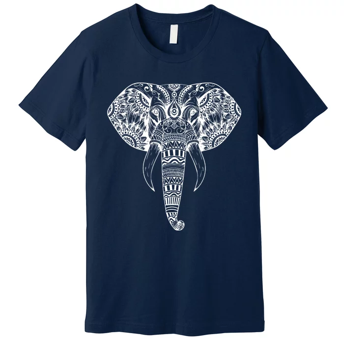 Trendy Elephant Tribal Indian Elephant Mandala Tribal Art Premium T-Shirt