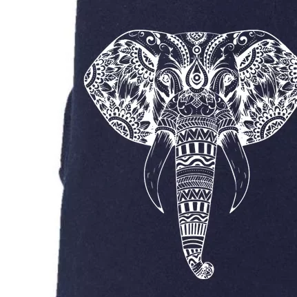 Trendy Elephant Tribal Indian Elephant Mandala Tribal Art Doggie 3-End Fleece Hoodie