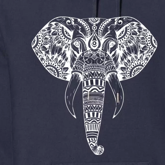 Trendy Elephant Tribal Indian Elephant Mandala Tribal Art Premium Hoodie