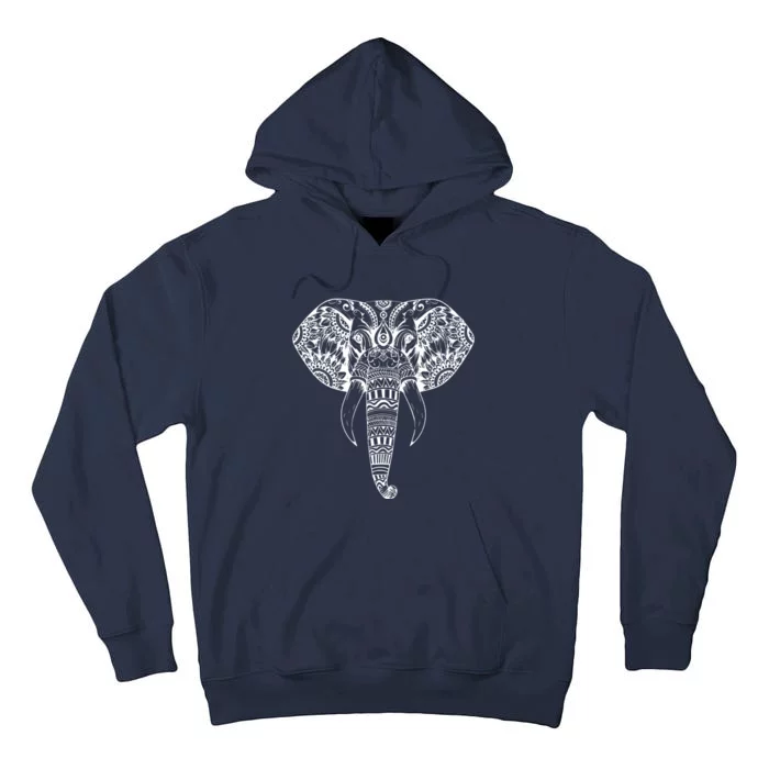 Trendy Elephant Tribal Indian Elephant Mandala Tribal Art Tall Hoodie