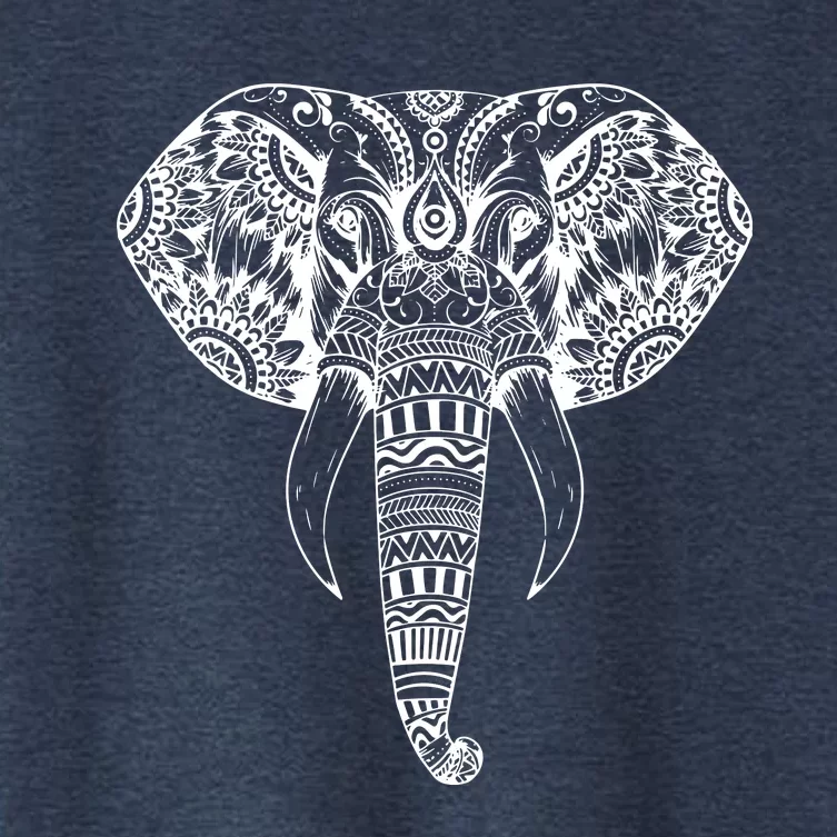 Trendy Elephant Tribal Indian Elephant Mandala Tribal Art Women's Crop Top Tee