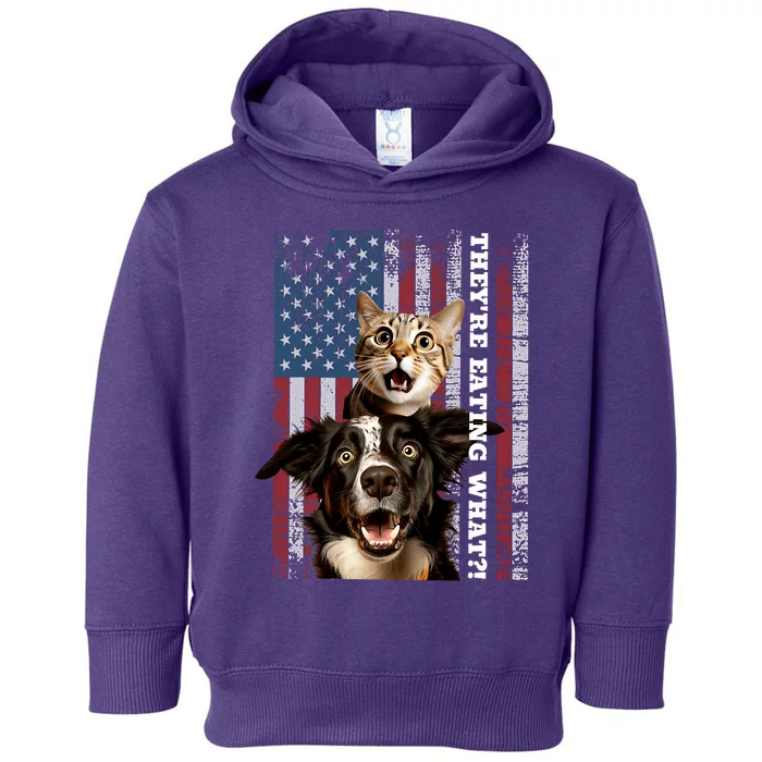 TheyRe Eating The Dogs Cats Pets Save Our Pets Trump Funny Toddler Hoodie