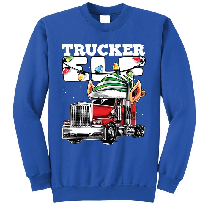 Trucker Elf Truck Driver Big Rig Funny Christmas Gift Sweatshirt