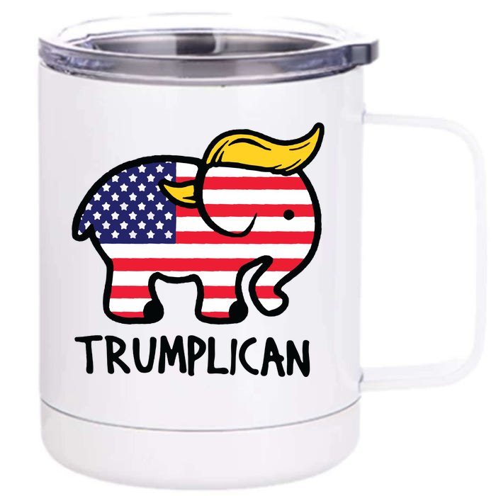 Trumplican Elephant Trump Funny Republican Ultra Maga 2024 Front & Back 12oz Stainless Steel Tumbler Cup