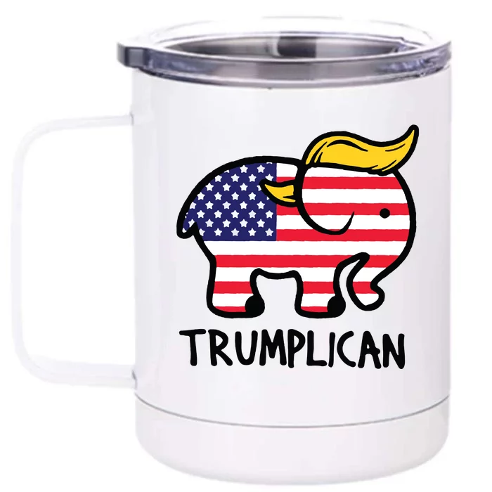 Trumplican Elephant Trump Funny Republican Ultra Maga 2024 Front & Back 12oz Stainless Steel Tumbler Cup