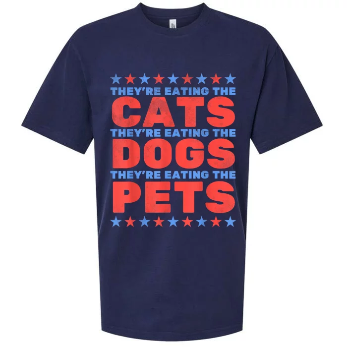 TheyRe Eating The Dogs Eating The Cats Election 2024 Sueded Cloud Jersey T-Shirt