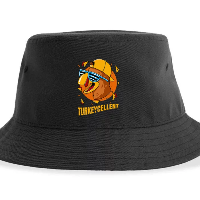 Turkey Excellent Thanksgiving Day Sustainable Bucket Hat