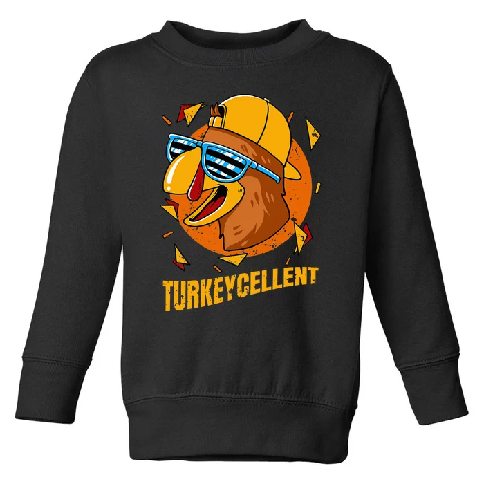 Turkey Excellent Thanksgiving Day Toddler Sweatshirt