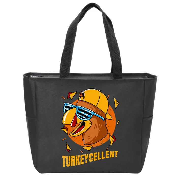 Turkey Excellent Thanksgiving Day Zip Tote Bag