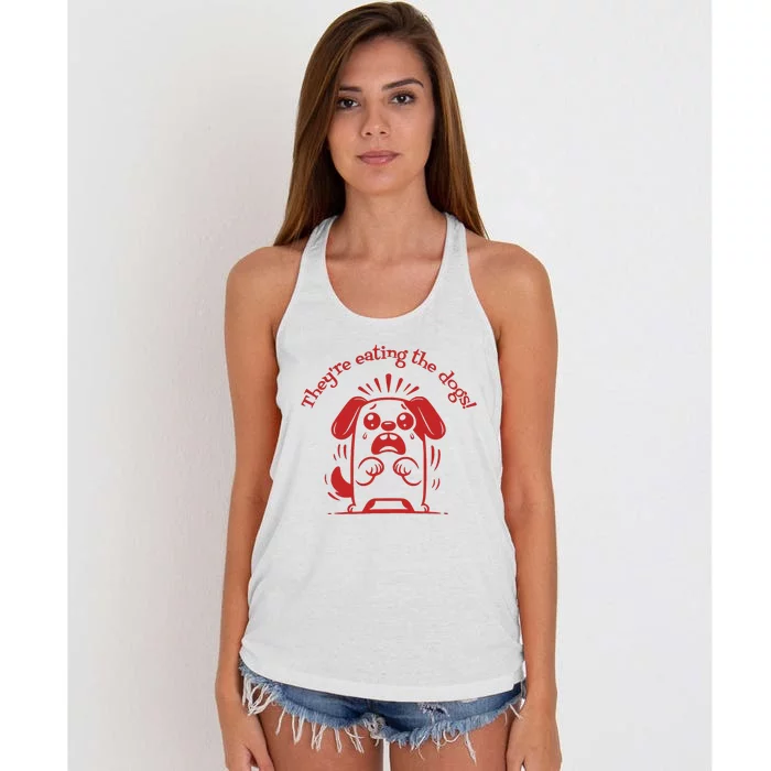 TheyRe Eating The Dogs Women's Knotted Racerback Tank