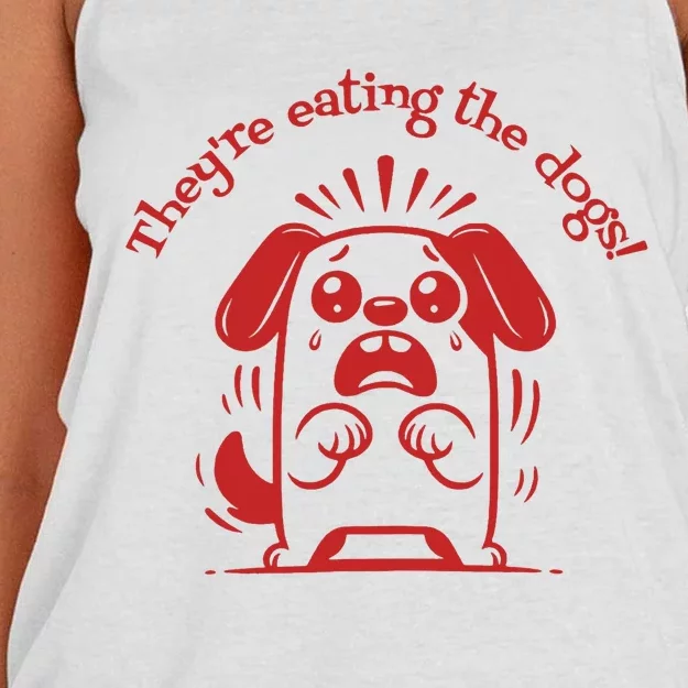 TheyRe Eating The Dogs Women's Knotted Racerback Tank