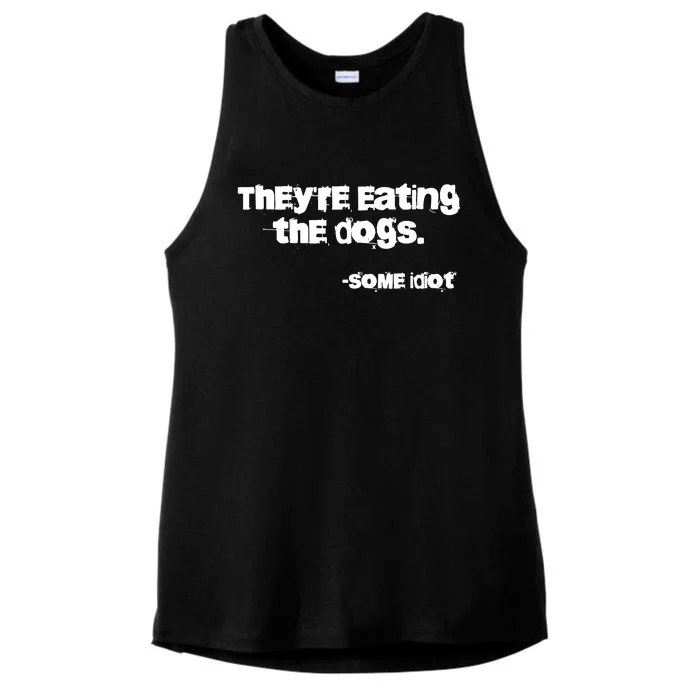 Theyre Eating The Dogs Ladies Tri-Blend Wicking Tank