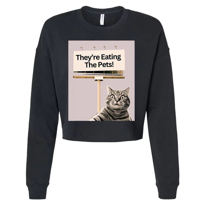 TheyRe Eating The Pets Dogs Cats We Are Not Going Back Cropped Pullover Crew