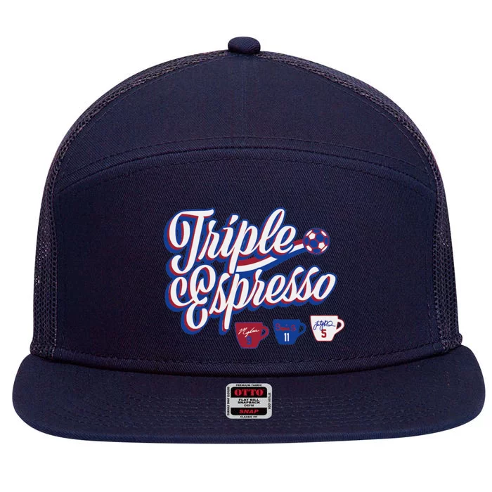 Triple Espresso 7 Panel Mesh Trucker Snapback Hat