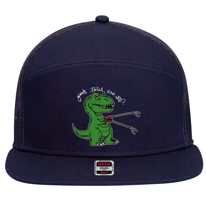 TRex Evolved T Rex With Grabbers 7 Panel Mesh Trucker Snapback Hat