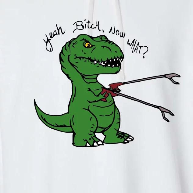 TRex Evolved T Rex With Grabbers Garment-Dyed Fleece Hoodie