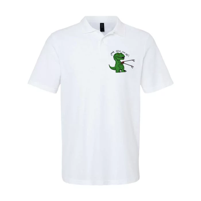 TRex Evolved T Rex With Grabbers Softstyle Adult Sport Polo