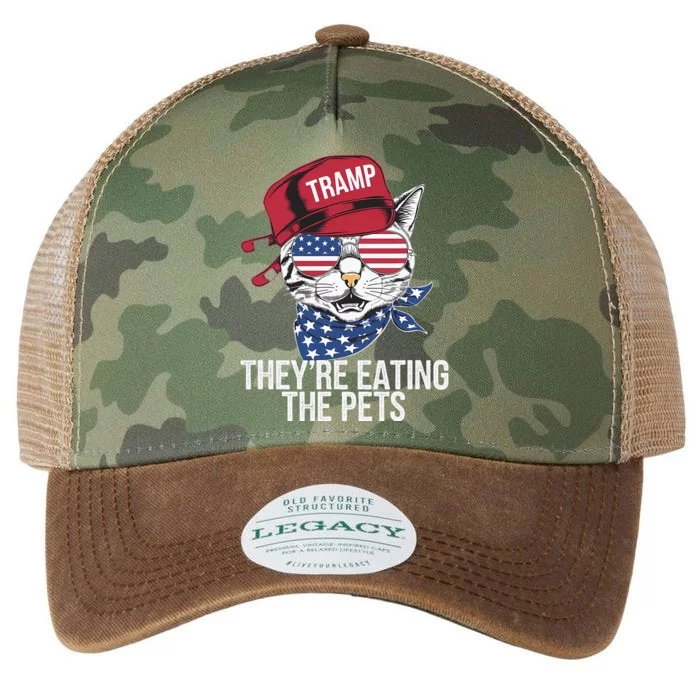 TheyRe Eating The Pets Cat Trump Parody Legacy Tie Dye Trucker Hat