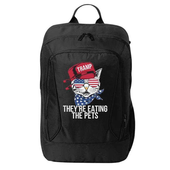 TheyRe Eating The Pets Cat Trump Parody City Backpack