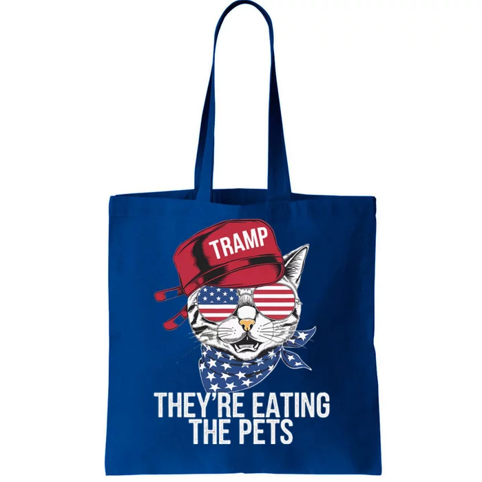 TheyRe Eating The Pets Cat Trump Parody Tote Bag