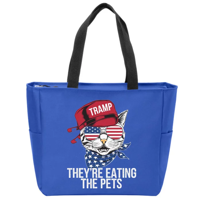 TheyRe Eating The Pets Cat Trump Parody Zip Tote Bag