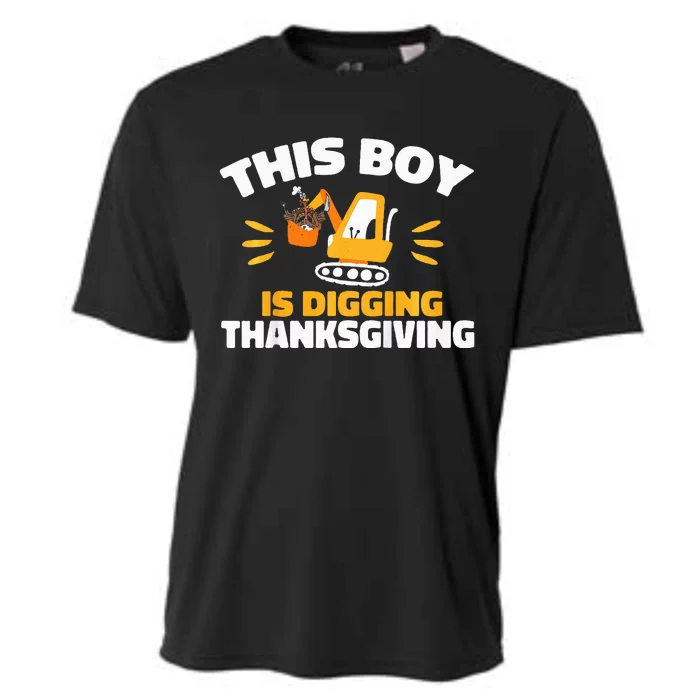 Turkey Excavator This  Is Digging Thanksgiving Cooling Performance Crew T-Shirt