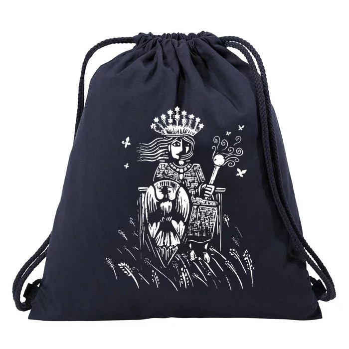 The Empress Tarot Card Iii Drawstring Bag