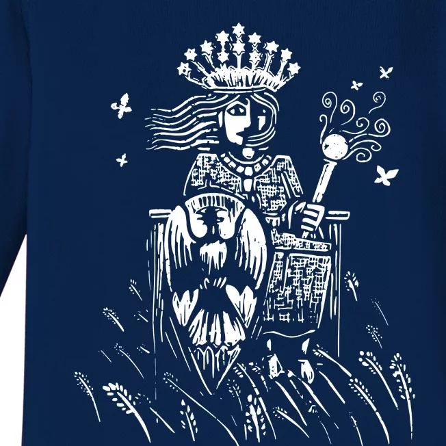 The Empress Tarot Card Iii Baby Long Sleeve Bodysuit