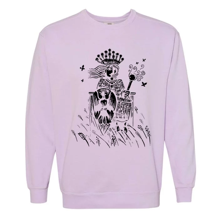 The Empress Tarot Card Iii Garment-Dyed Sweatshirt