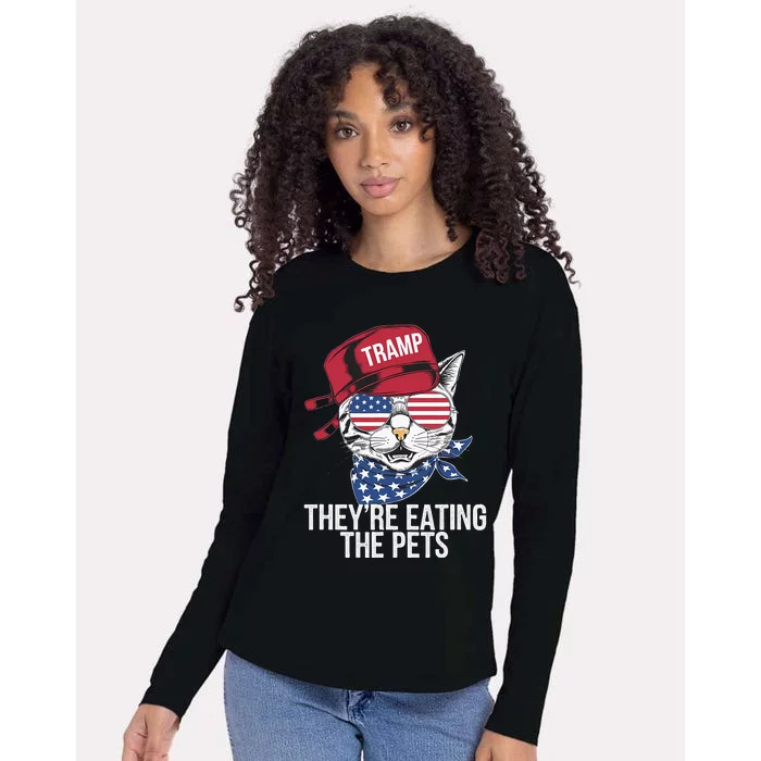 Theyre Eating The Pets Funny Cat Trump Womens Cotton Relaxed Long Sleeve T-Shirt