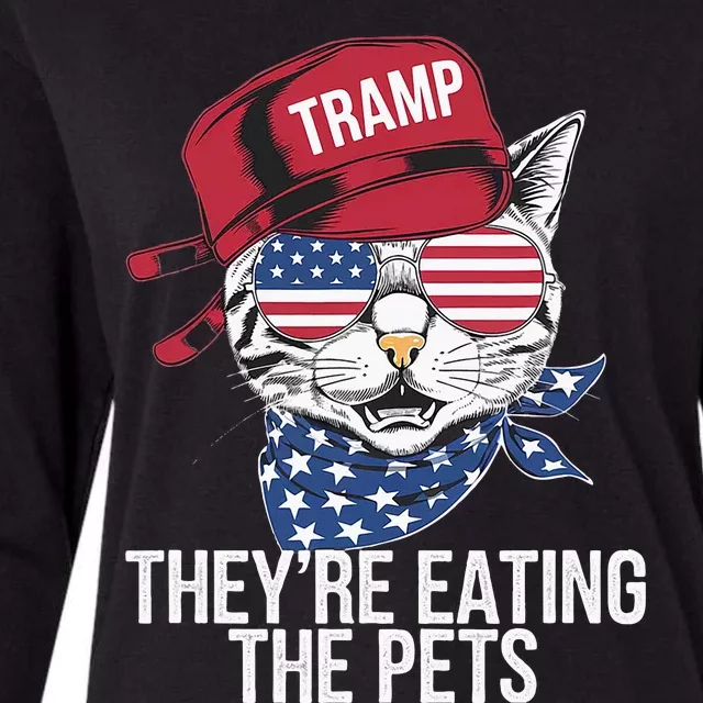 Theyre Eating The Pets Funny Cat Trump Womens Cotton Relaxed Long Sleeve T-Shirt