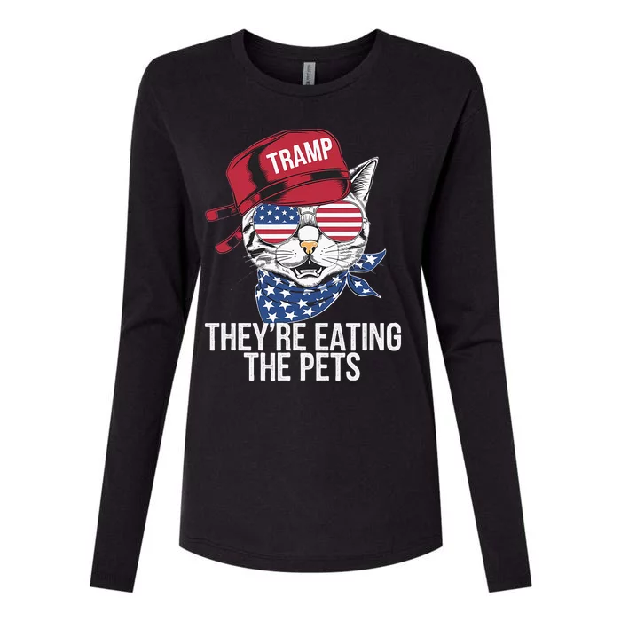 Theyre Eating The Pets Funny Cat Trump Womens Cotton Relaxed Long Sleeve T-Shirt