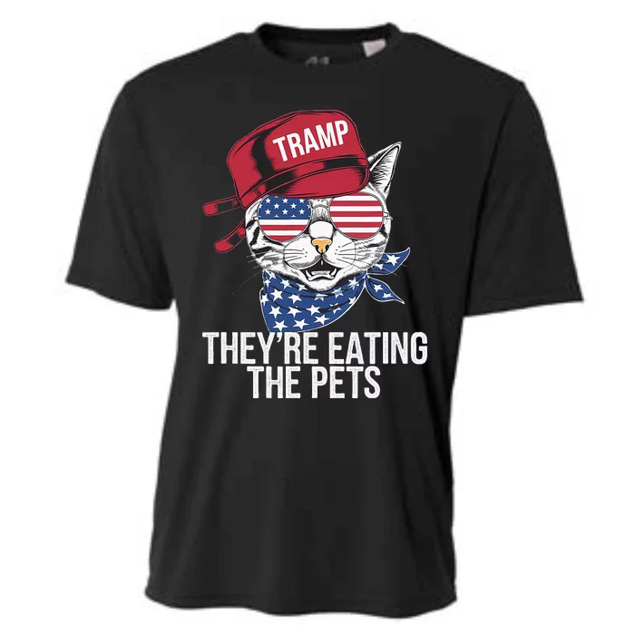 Theyre Eating The Pets Funny Cat Trump Cooling Performance Crew T-Shirt